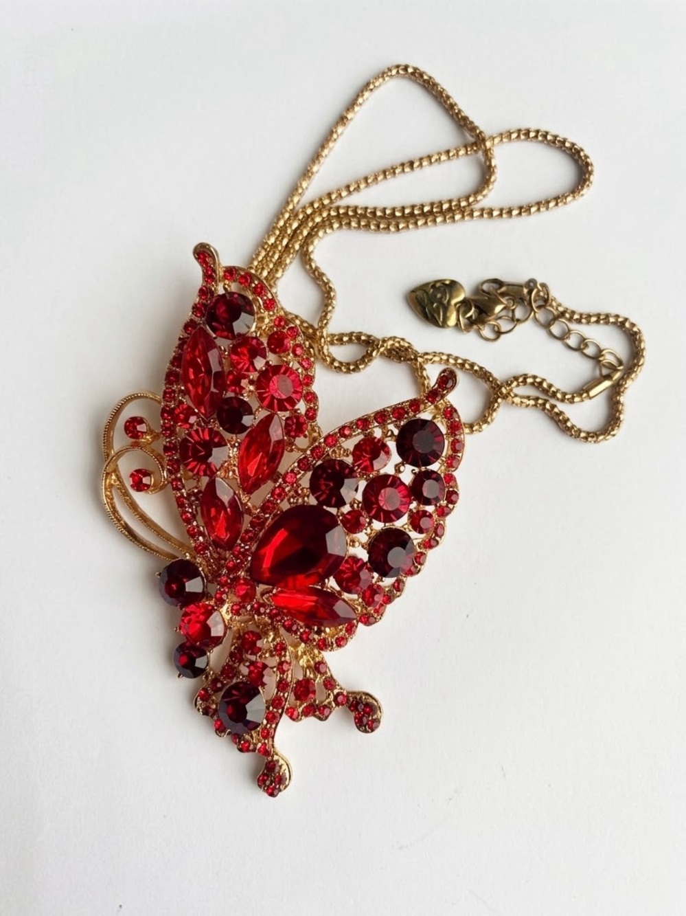 Authentic Betsey Johnson Red Butterfly Necklace